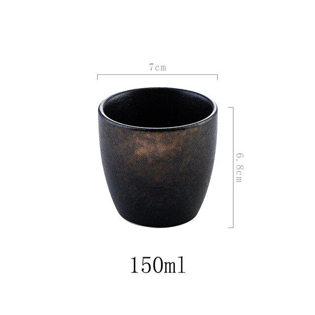 Taza de cerámica Retro de alta temperatura para Hotel, hecha a mano taza de agua, taza de té de porcelana de 150ml: C