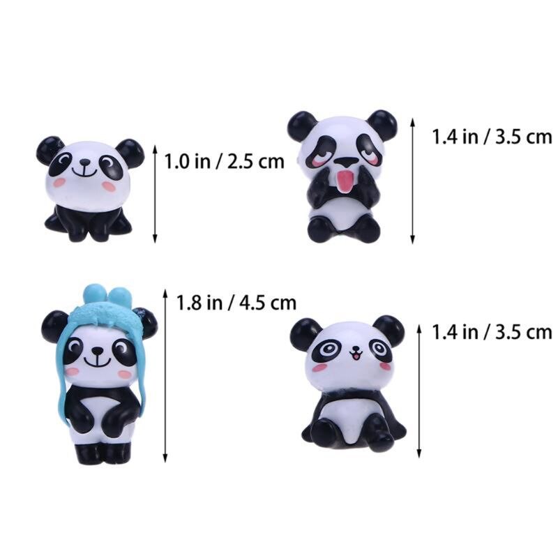 Panda form häftstift söt tecknad teckning nål trycknålar för kartor kalender 8 st
