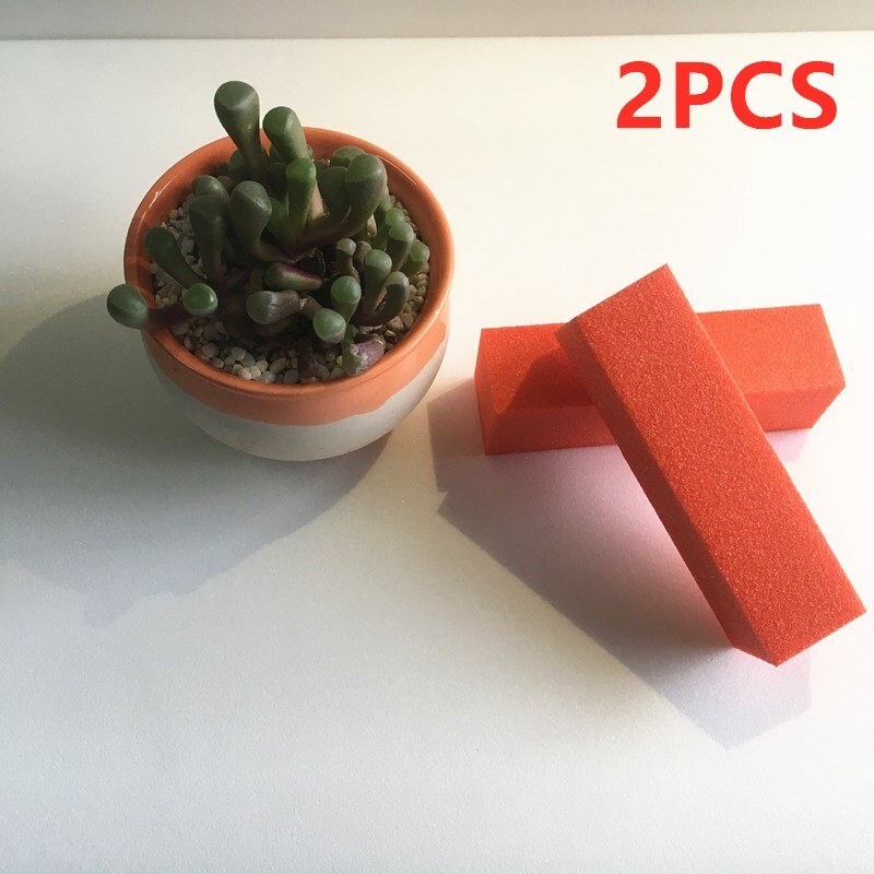 2/5/10PCS Durable Sponge Nail File White Conding Buffer Block Acrylic Block Polish Pedicure Manicure Nail Art Tools: 2PCS Orange
