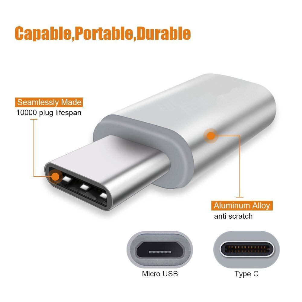 8MM Long USB Type C Adapter For LG V30 Blackview BV8000/BV9000/Pro S6 Micro USB Female To Type C Male Converter Type-C Adapter