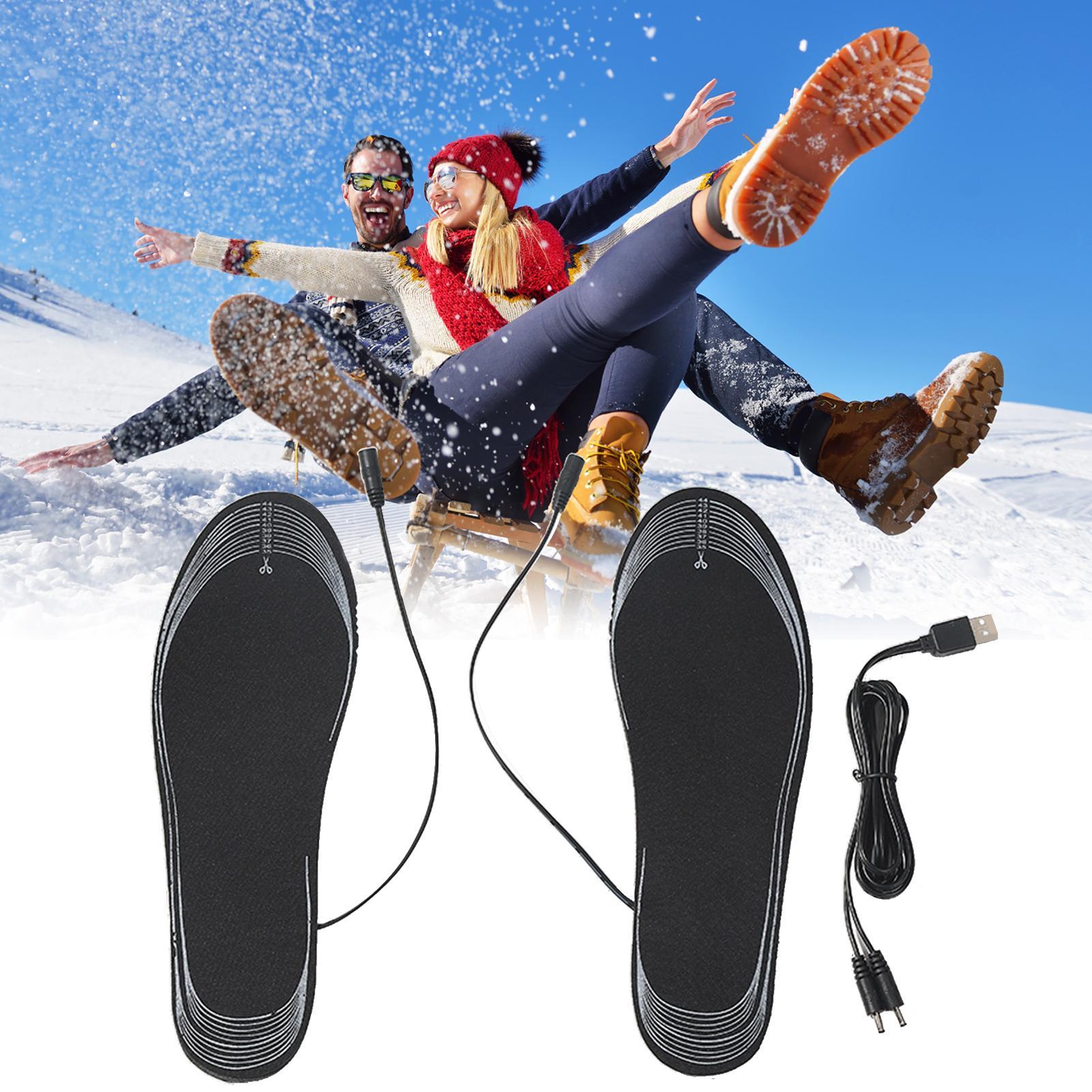 Elektrische Heizsohlen USB-betriebene Stiefelwärmer für Eisfischen, Camping, Jagd, Arbeit bei kaltem nasser, Wintersport, Überlebensausrügestochen