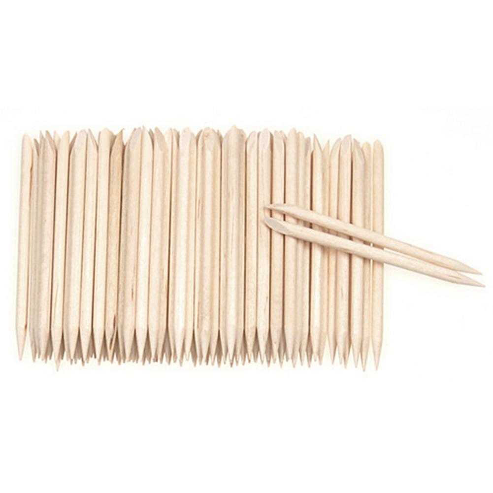 50 Stks/set Vrouwen Lady Double End Nail Art Wood Stick Cuticle Pusher Remover Pedicure Professionele Nail Art Tool Set