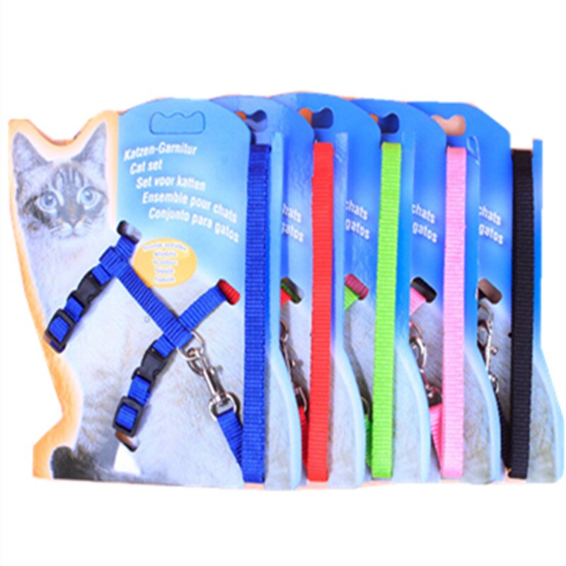 Nylonowe koty obroża dla psa szelki smycz regulowane nylonowe szelki dla zwierząt domowych kot kotek kantar kołnierz gato koty produkty uprząż zwierzęca pas