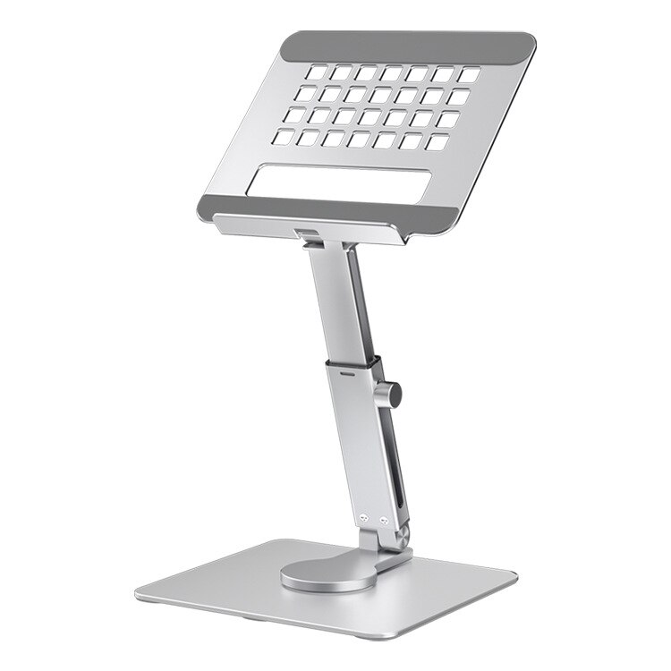 Tablet Stand Desk Riser 360 Rotation Multi-Angle Height Adjustable Foldable Holder Dock for Xiaomi IPad Tablet Laptop: HO6-silver