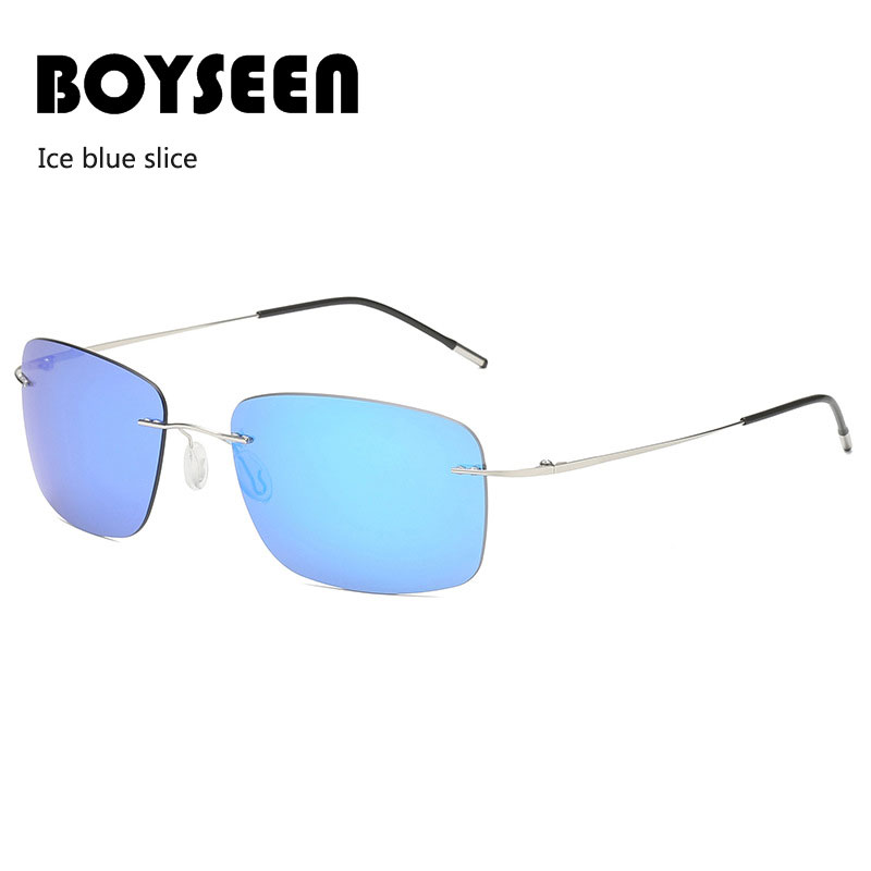 Rahmenlose polarisierte Sonnenbrille aus Titan für Fahrer, Nachtsichtbrille, zusammenklappbar, ultraleichte Titan-Sonnenbrille mit Farbfilm