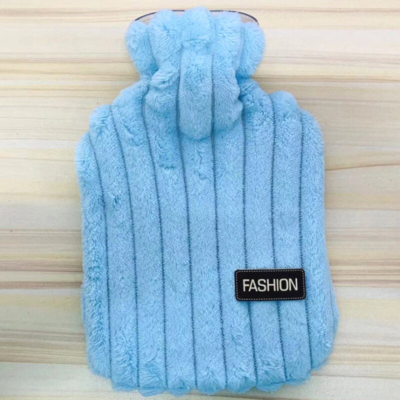 Bouteille d'eau chaude avec couvercle en caoutchouc classique | Épais et thermique, Premium pour une meilleure isolation, poche à eau chauffante électrique pour l'hiver: light blue