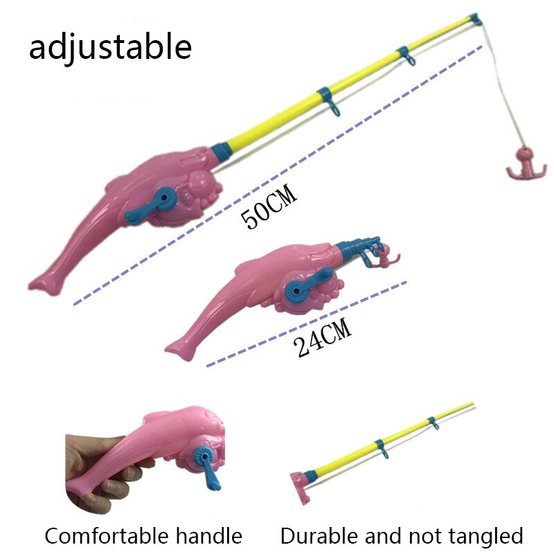 Kinderen Water Speelgoed Magnetische Oversized Plastic Vishaak Dual-Gebruik Telescopische Dolfijn Staaf In Bulk Ouder-Kind interactie