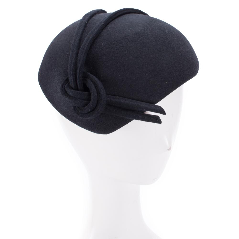 Tocado de fieltro de lana de estilo británico con forma de lágrima para mujer de Lawliet, sombrero de cóctel con boina, sombrero de novia A572