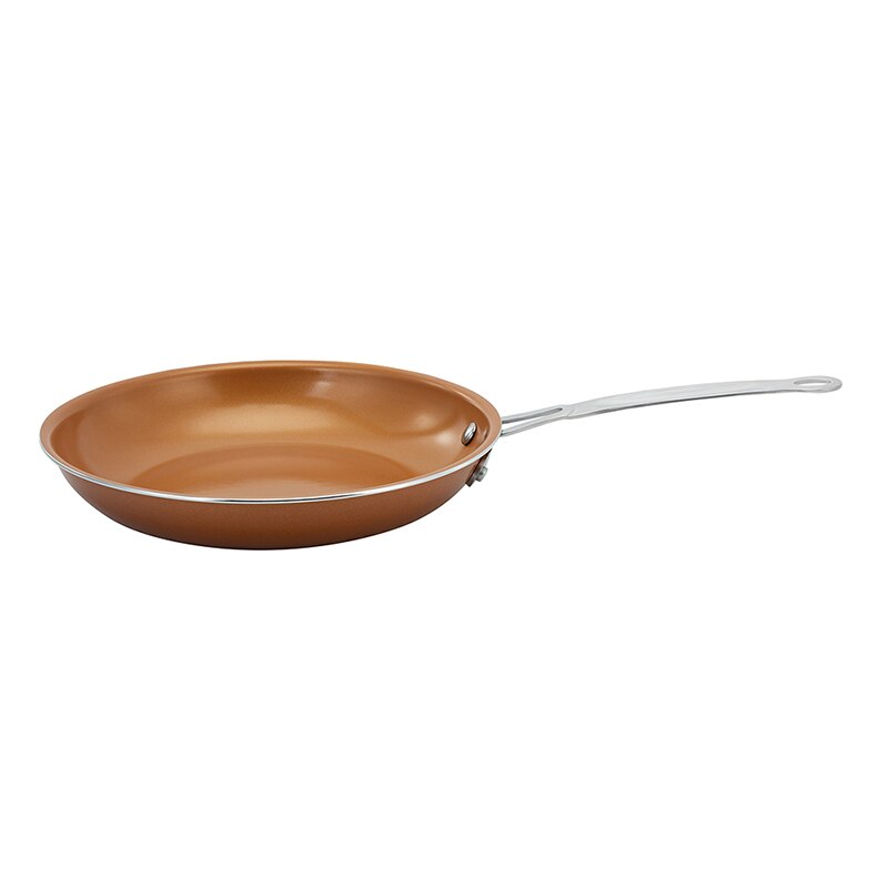 10/12inch Non-stick Copper Frying Pan Skillet Copper Round Frying Pan Easy Clean Durable Cooking Tool for Induction Cooking Oven