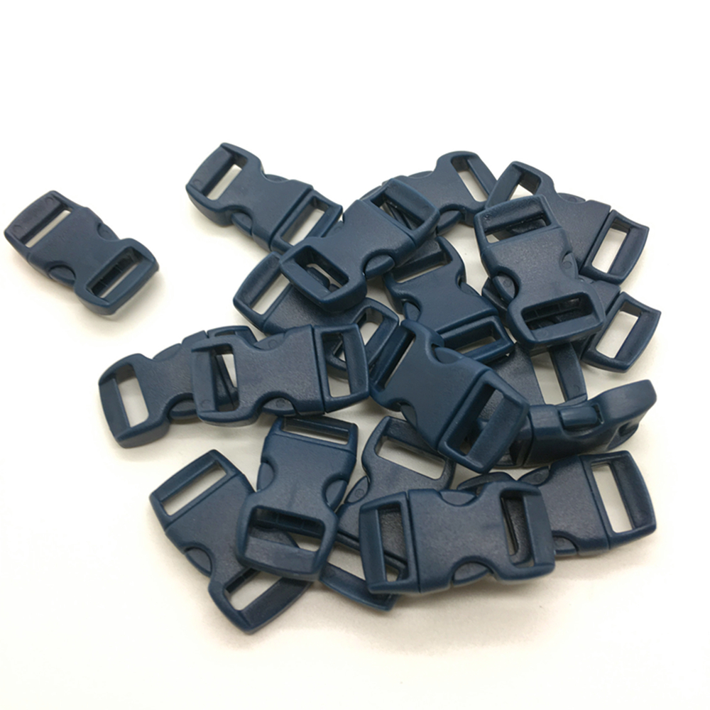 10 stks/partij 3/8 &quot;10mm Breed marineblauw Voorgevormd Side Release Voor Paracord Armband Plastic Gesp