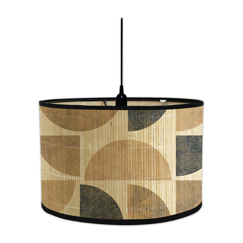 Lustre en bambou de style européen, abat-jour d'art de style japonais rétro, salon, zones d'ombre lumineuse, décor de lampe, couvercle: Black