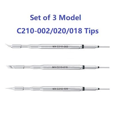 MasterXu MX C210 002 020 018 Soldering Iron Tips Series Curve Sharp Blade for JBC Original T210 Handle SUGON T3602 Welding: Set of 3 Model / 1 Pack