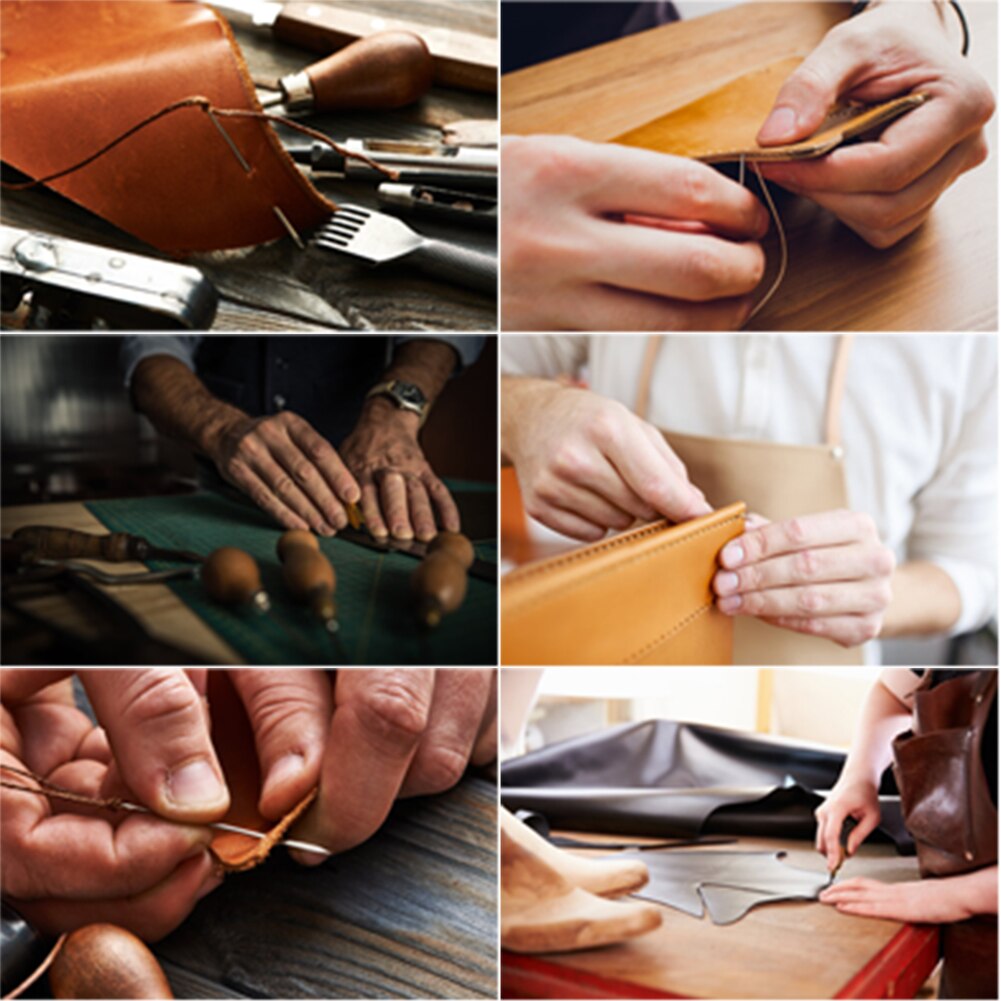 Leather Repair Kit Craft Tool Hand Sewing Needles Canvas Thread and Needles Tape Measure Large-Eye Stitching Needles