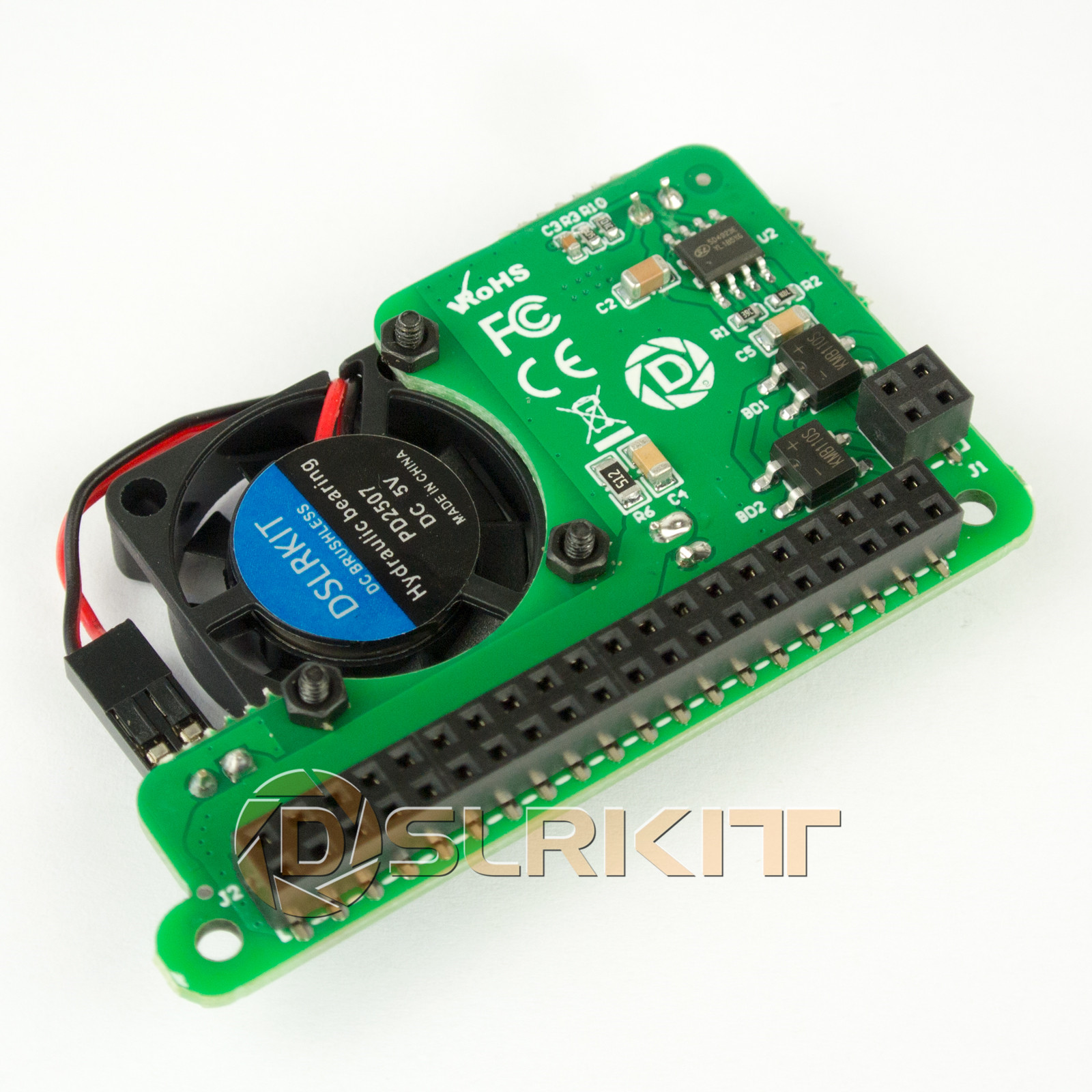 DSLRKIT 5V 3A PoE HAT for Raspberry Pi 4B 3B+ 3B Plus 802.3at PoE+ with Cooling fan