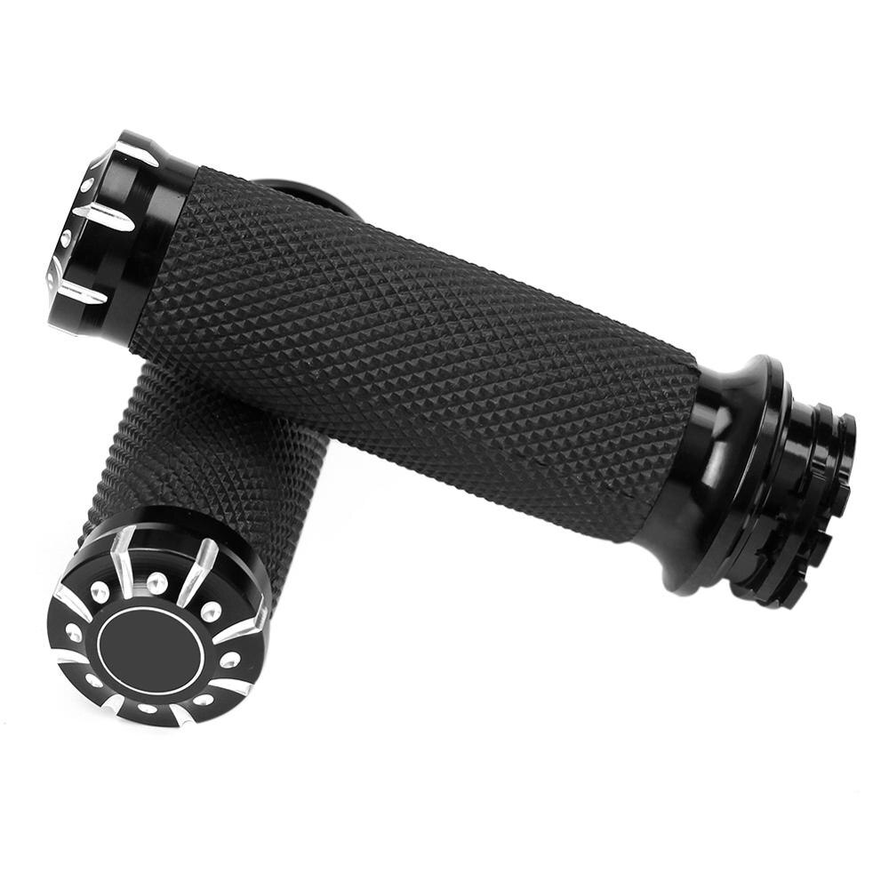 1" Black CNC Hand Grips Handlebar Bars Grip for Harley Touring Sportster Dyna Softail VRSC XL XR