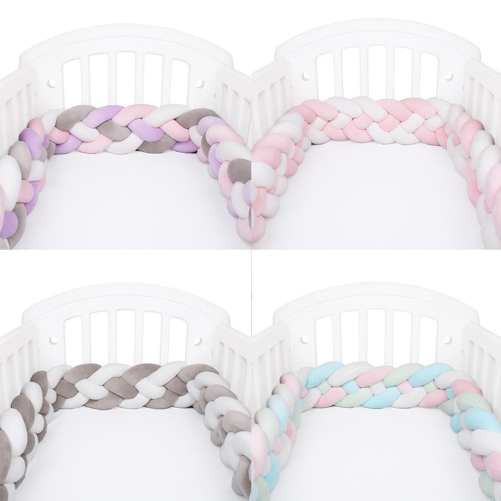 78.7 Inches/200Cm Vouwen Twisted Dikker Baby Bed Bumper Zachte Kleurrijke Gevlochten Baby Wieg Beschermende Pad Kussen Voor cot