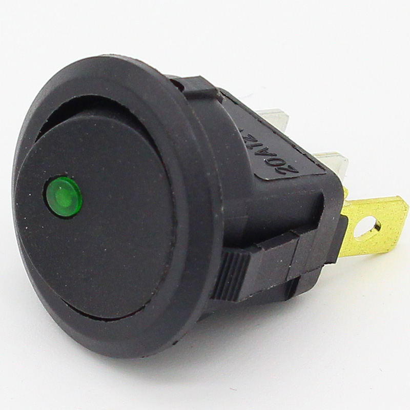 2pcs 12V led rocker switch Led Dot Light 3 pins ON-OFF Rocker Switch LED illuminated Car Dashboard Dash Boat Toggle SPST Switch: Green