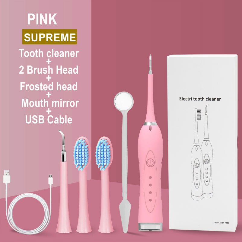 Sonic Dental Scaler Zahn Zahnstein Entferner Ultra sonic Wiederaufladbare Elektrische Zahnbürste Flecken Zahnstein Werkzeug Bleichen Zahn Reiniger: Pink 3