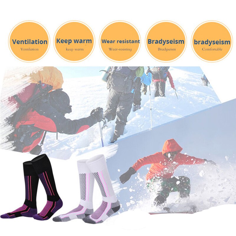 1pair Mounchain Women/Man/Kids Winter Ski Snow Towel Socks Thermal Long Cycling Camping Hiking Walking Free Size Sports Socks