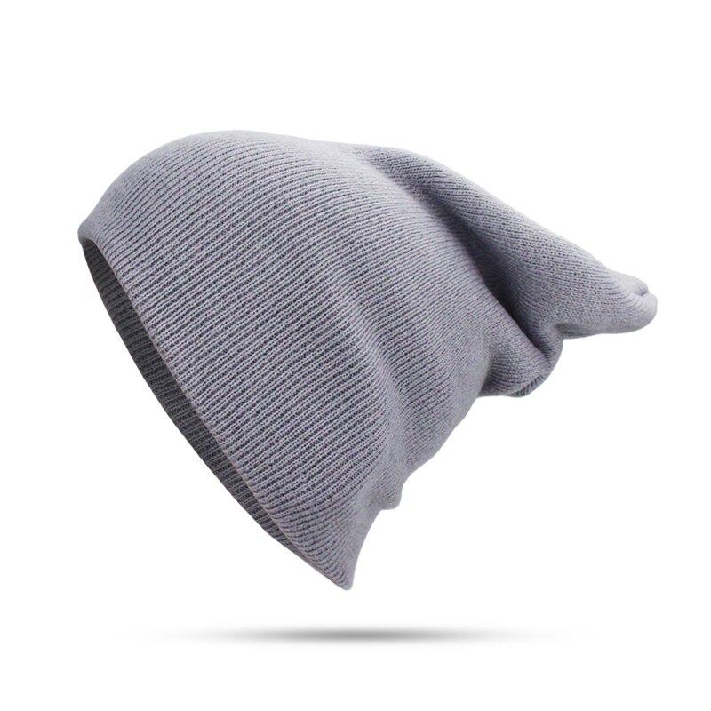 Talvihattu miehille naisten skullies pipot lämmin lippalakki unisex elastisuus neuloa pipo hatut yksivärinen neule tyttö ruusunvihreät hatut: Harmaa