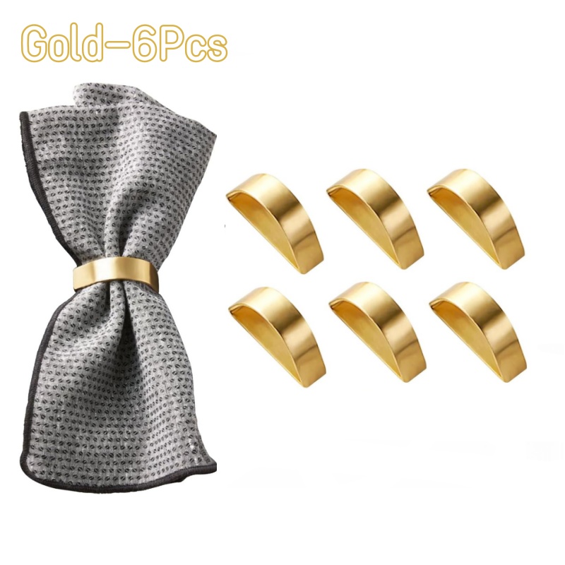 Sales】Cuff Brushed Gold Napkin Rings Holder Wedding Banquet Metallic Adornment Table Settings Glossy Serviette Buckles: army green