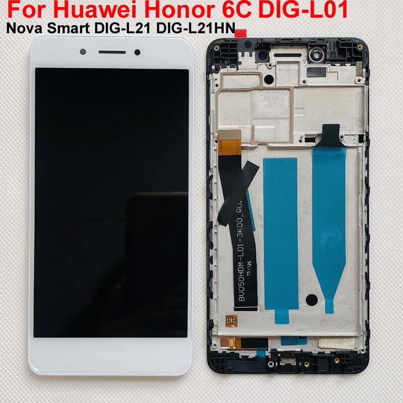 Getest Ips Originele Lcd Display Voor Huawei Honor 6C DIG-L01/Nova Smart DIG-L21 DIG-L21HN Touch Screen Digitizer Vergadering + frame