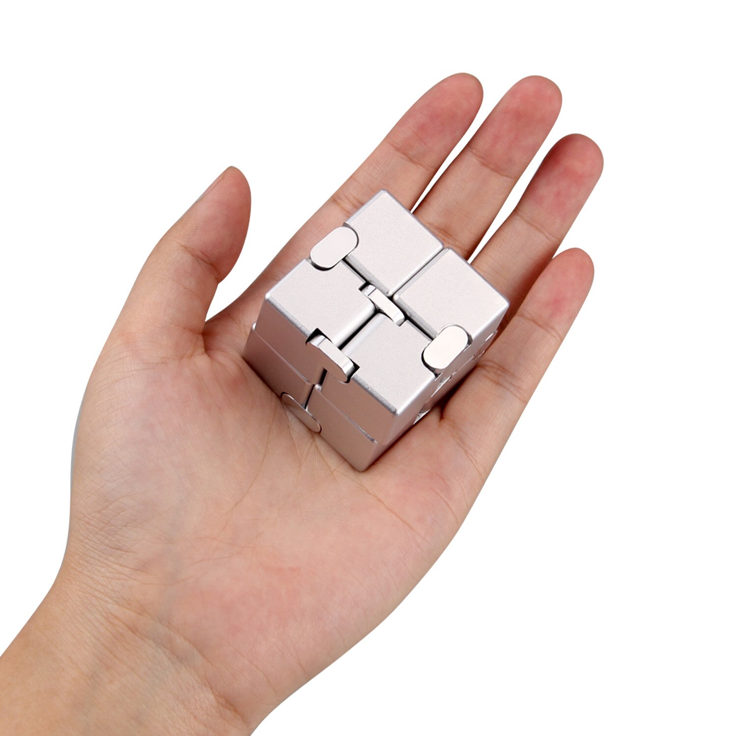 Funny Aluminium Oneindige Cube Vinger Speelgoed voor Kids Volwassenen Stress Angst Relief