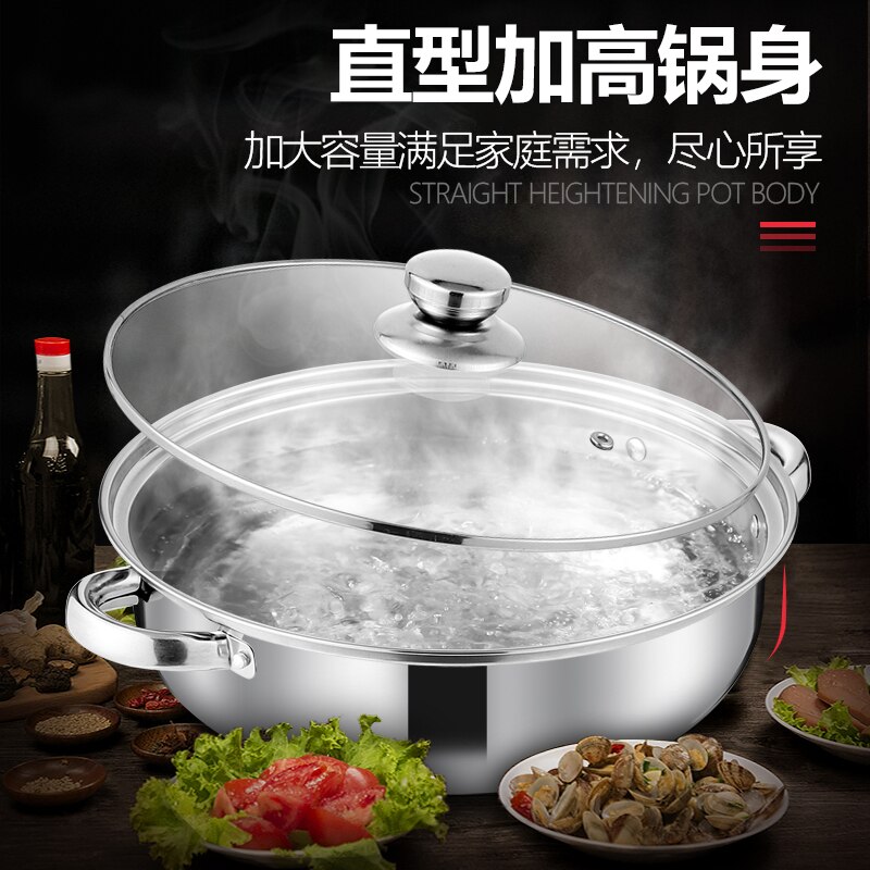 Stainless Steel Steamer Gas Induction Cooker Soup Steamboat Pot 1/2 Toer Steamer Transparent Glass Lid Kitchen Cookware