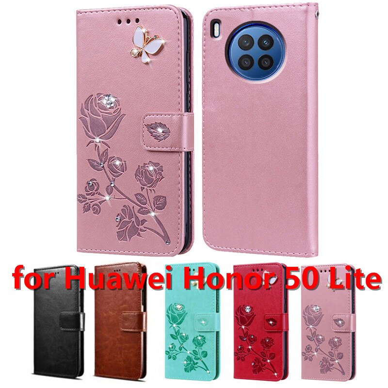 kippen PU Ledertasche für Huawei Honor 50 Lite Brieftasche Abdeckung für Huawei Honor50 Lite Karte Tasche Schutzhülle Capa Coque