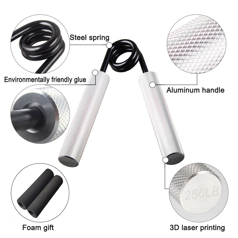 Portable Heavy Hands Grip Strengthener Arms Muscle Wrist Forearm Power Fitness Training Mini Metal Gym Carpal Equipment