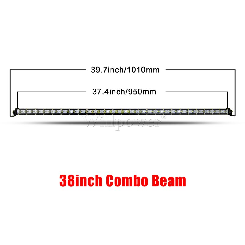 Offroad 4X4 Car Hood Bullbar 7" 13" 20" 25" 30" 38" Slim LED Light Bar Pickup UTV SUV Bumper Flood Fog Spotlights Driving Lamp: 38in Combo Beam