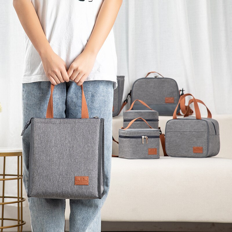 Korean Version of Portable Insulation Bag Work Meal Bolsa Aluminum Foil Thickened Lunch Lunch Bag Fresh-keeping Picnic Sac A Dos