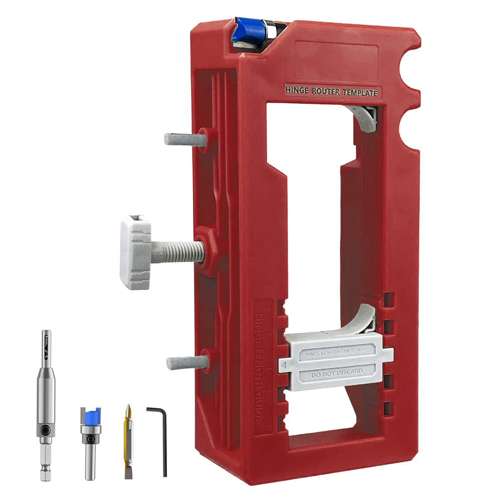 Door Hinge Mortiser Hinge Installation Kit Door Hinge Router Template Hinge Tool for 3 Inch To 5 Inch Hinges: Red