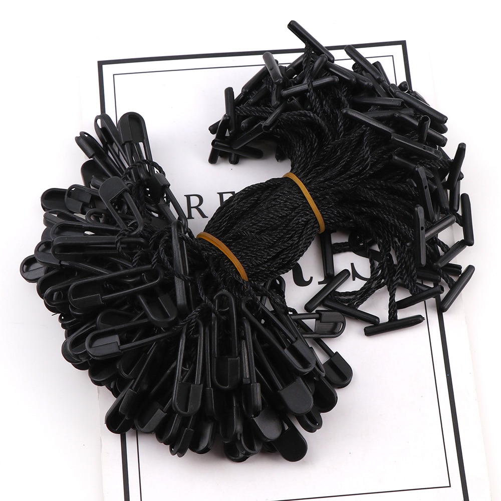 100 unids/set de pines hebilla de algodón de ropa de etiqueta cartas de soga DIY Ropa Accesorios colgando de la tableta para bolsa de ropa etiqueta tarjetas