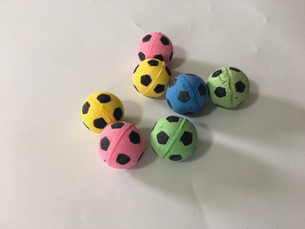 Pelota de goma EVA para gato, 20 piezas de balón de fútbol de espuma suave, para gato, colores mezclados