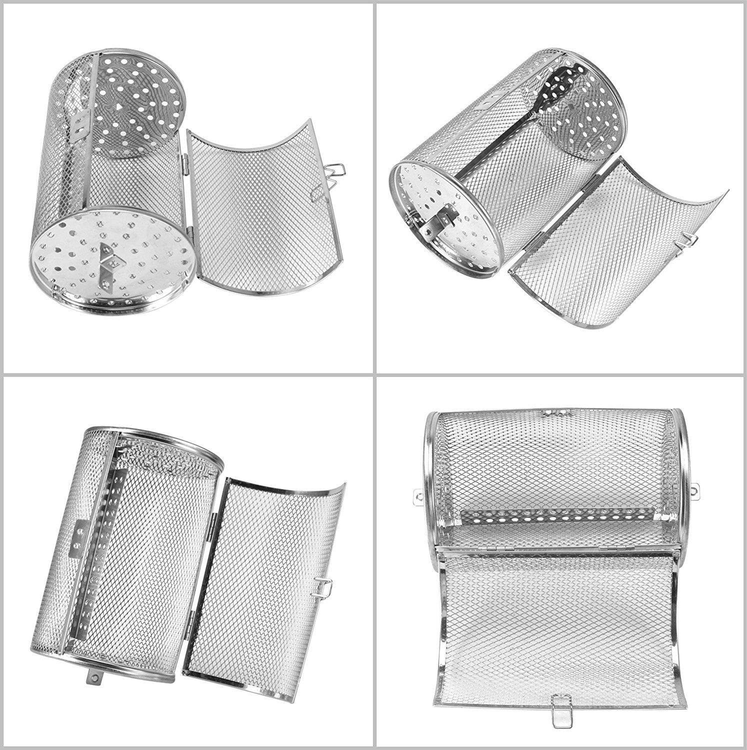 Panier à rôti en acier inoxydable | Pour four et BBQ, Clip/rôtissoire panier à griller, cuisson de noix rotatives, panier d'arachide, barbecue Grill, ustensiles de cuisson