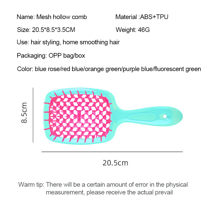 Peine con cojín de aire, peine para el cabello enredado, cepillo para desenredar el cabello, peines de masaje, cepillos para el cabello rizado húmedo, herramienta de estilismo para peluquero, 1 ud.