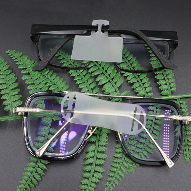 100pcs Optical Frame Slip On Label Base Eyewear Eye Glasses Slide Over Price Tag Jewelry Soft Strip Labels Plastic Holder Mount