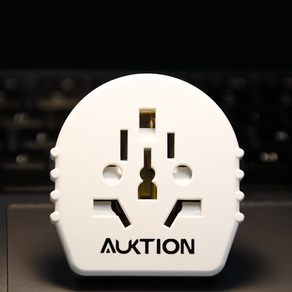 2025 Upgrade Versie Auktion 16A 250 V EU Converter Universele EU Plug AU US UK CN Naar EU Adapter Europese reizen Adapter Socket: WIT