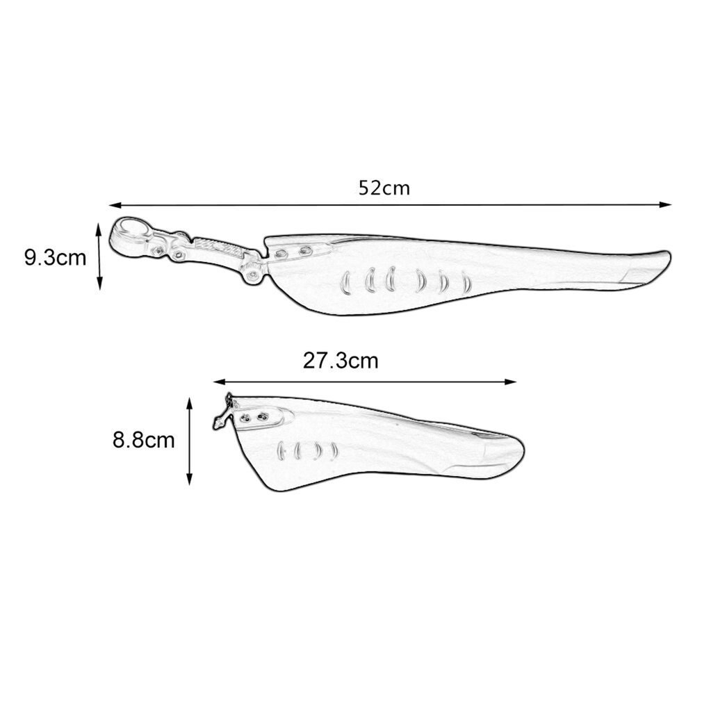 1 set 34mm- rörs cykelstänkskärm plast mtb mountainbike svanshuvud stänkskärm lerskydd skydd vingar framskärmar bak