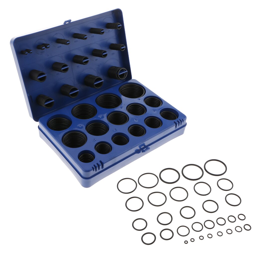 382 Pieces 30 Sizes Automotive Car Air Conditioner O-Ring Rubber Washers Gasket Blue Assortment kit