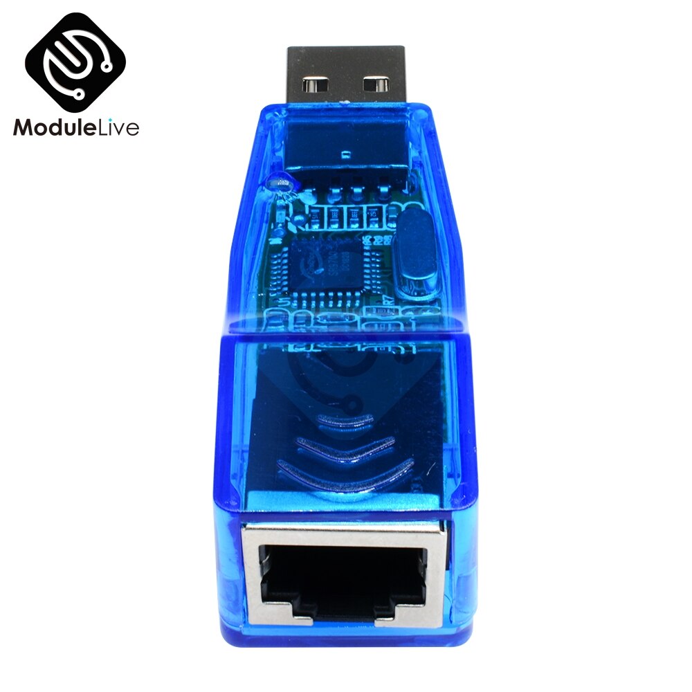 Adaptador de tarjeta de red USB 2,0 a LAN RJ45 Ethernet 10/100Mbps para Win7 para Win8 para Android Tablet PC azul