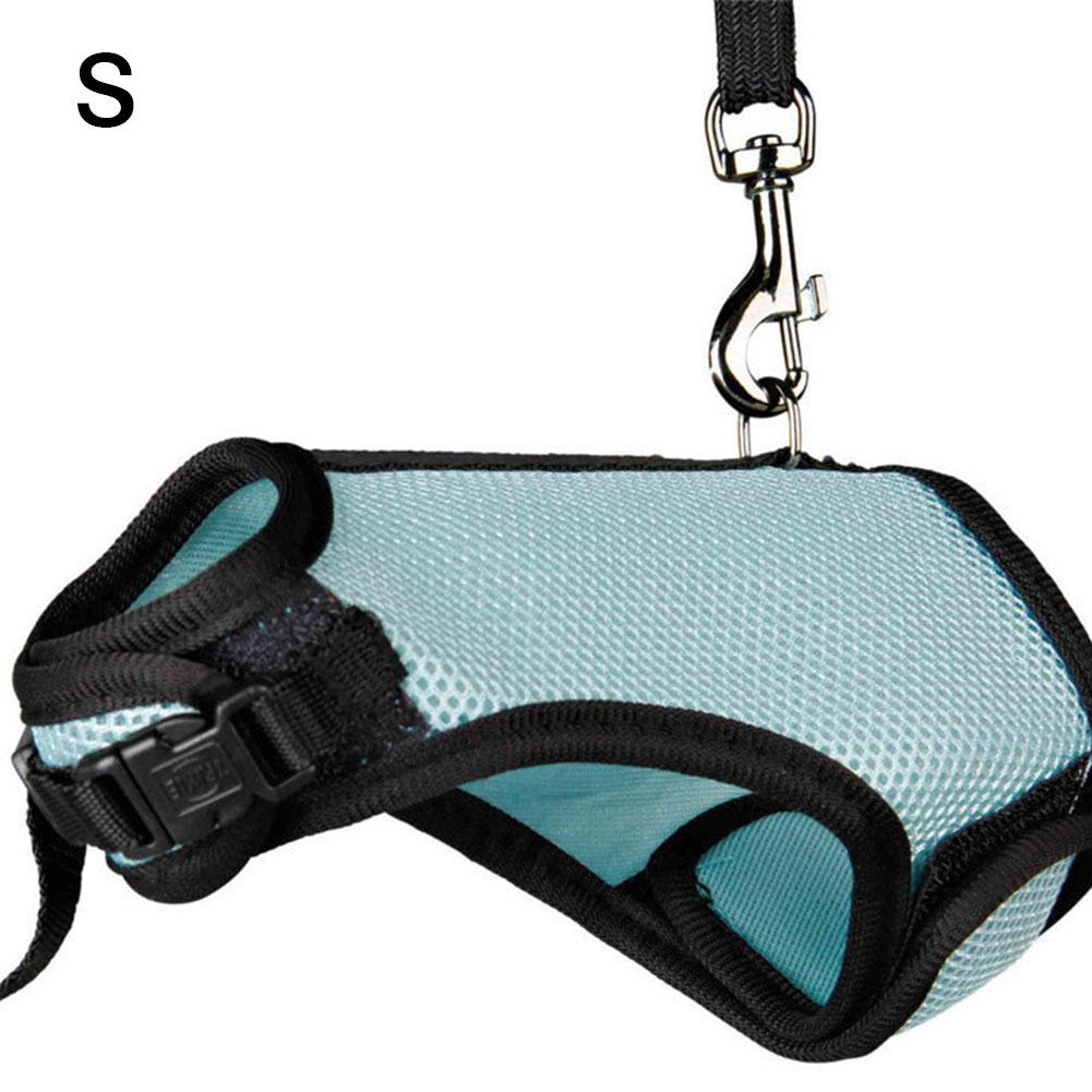 Kanin sele koppel set kanin koppel bröstband selar iller guinea små djur husdjur tillbehör husdjur koppel s/m/l/xl storlek: Blå / S