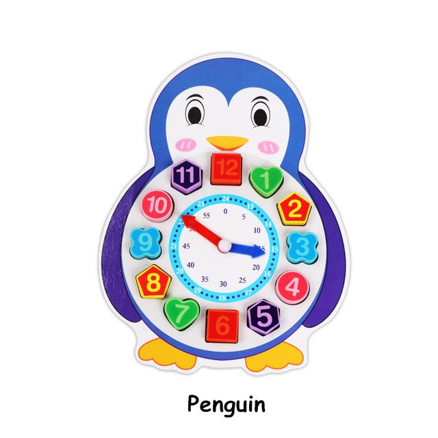 Babyspeelgoed dierenklok kralen doolhof houten speelgoed digitale klok kralen accessoires kinderspeelgoed voor kinderen figuur blokken: Geel