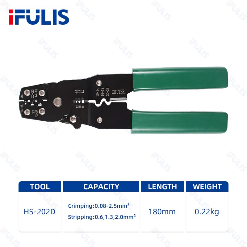 HS-202B Crimping Pliers Wire Cable Crimper Cutter Pliers Terminal Pliers Tool HS-202D: HS-202D