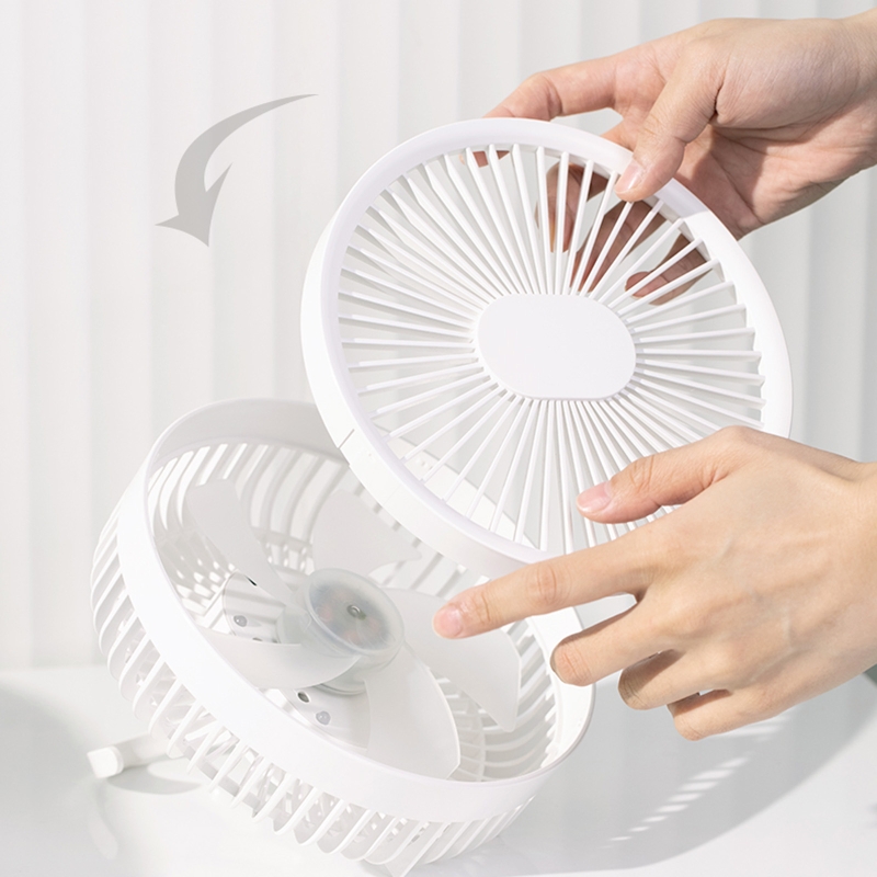 7Inch Multifunctionele Usb Bureau Ventilator Plafond Ventilator Met Led Licht En Haak 3Speed Opknoping Fan Rgb Voor Slaapkamer home Office D5QC