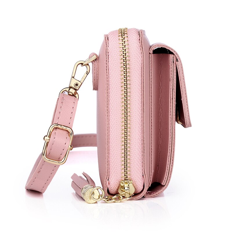 Vrouwen Pu Lederen Mobiele Telefoon Tas Dames Kleine Schouder Portemonnee Crossbody Vrouwelijke Mobiele Telefoon Portemonnee Mini Messenger Bags