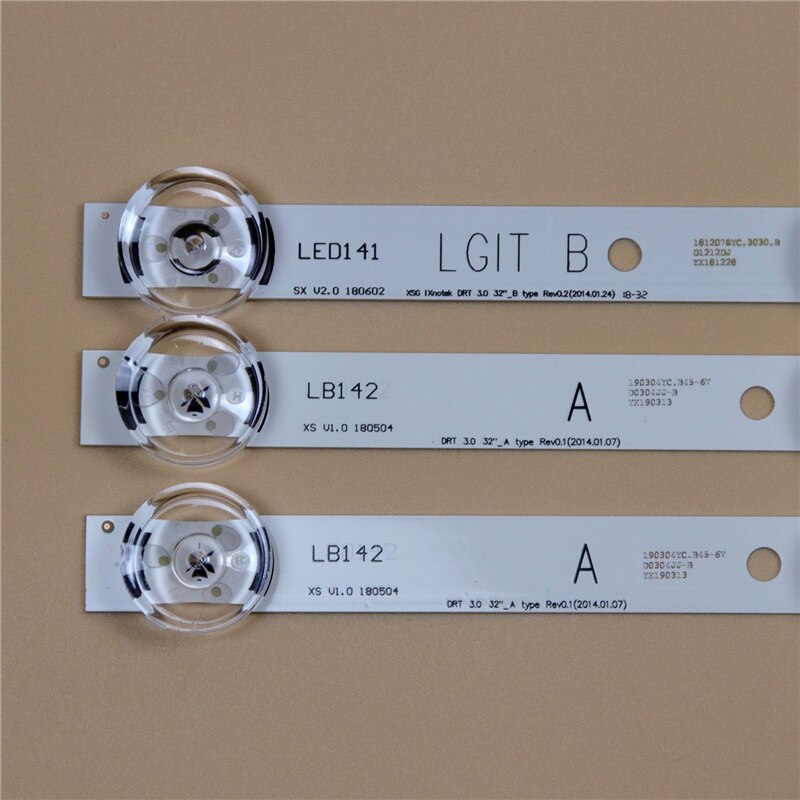 TV LED Bars For LG 32LF580B 32LF5800 32LF580N 32LF580U 32LF580V 32LF585B 32LF595B LED Backlight Strip Kit 6LED Lamp Lens 3 Bands