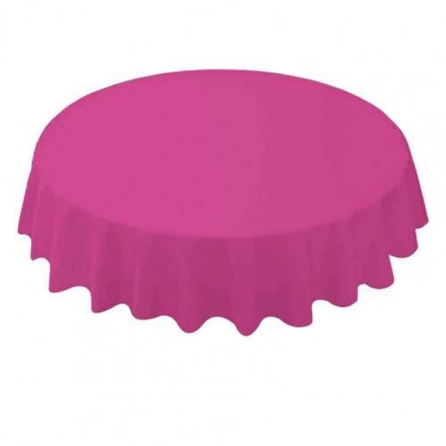 84 Inch Round Tablecloth Simple Disposable PE Waterproof Thicker Table Cover Fabric for Home: Rose Red