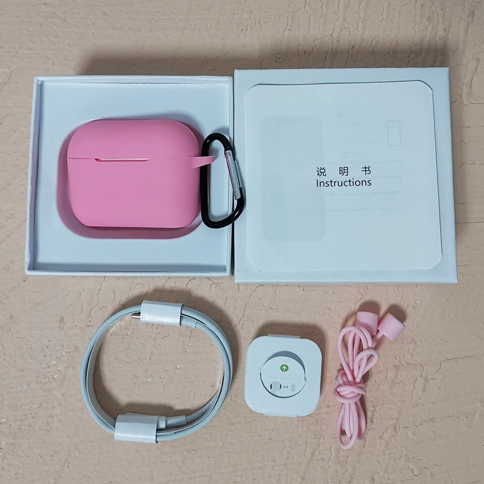 I990000 Plus TWS Wirelesss Bluetooth Kopfhörer 1:1 ANC Noise cancelling & Transparenz Ohrhörer Super Bass PK i9000 i900000 MAX: White Pinkcase